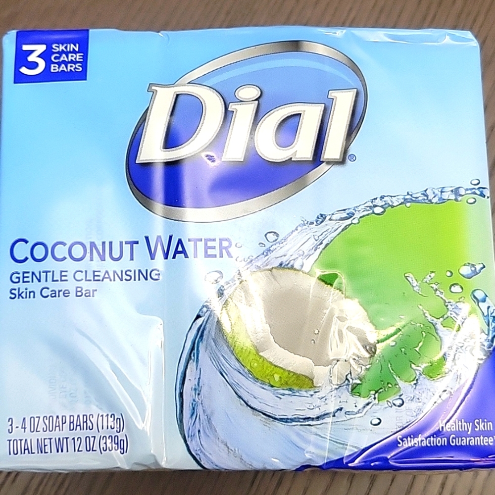 Pack of 3 Dial Coconut Water Gentle Cleansing Skin Care Bar Body Wash Rare item
